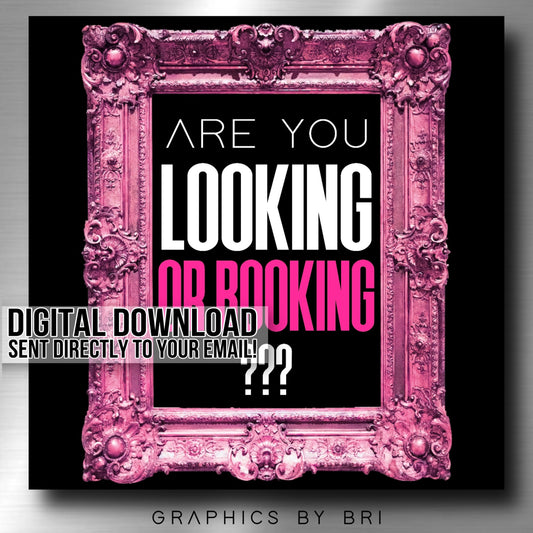 Looking or Booking Flyer (pink)