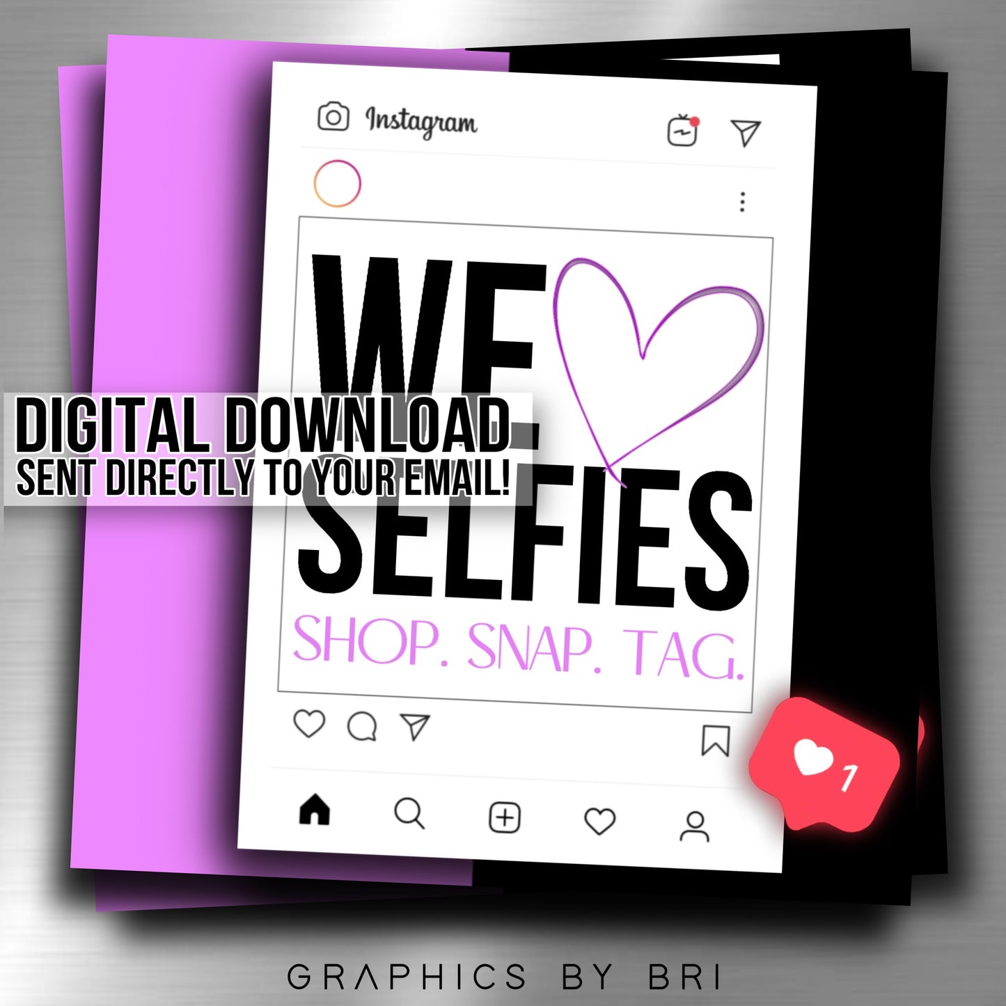 We Love Selfies Flyer (purple)