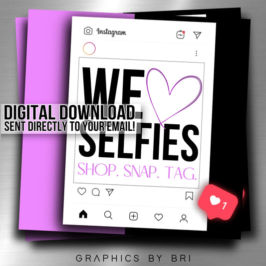 We Love Selfies Flyer (purple)
