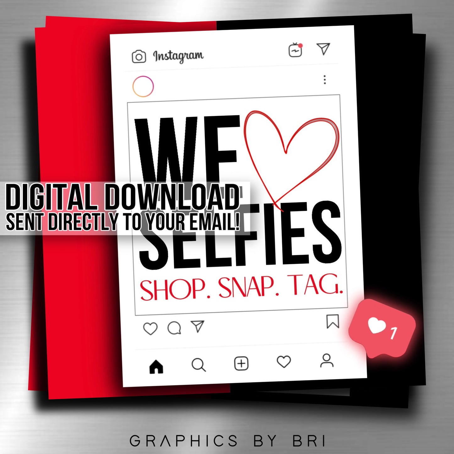 We Love Selfies Flyer (red)