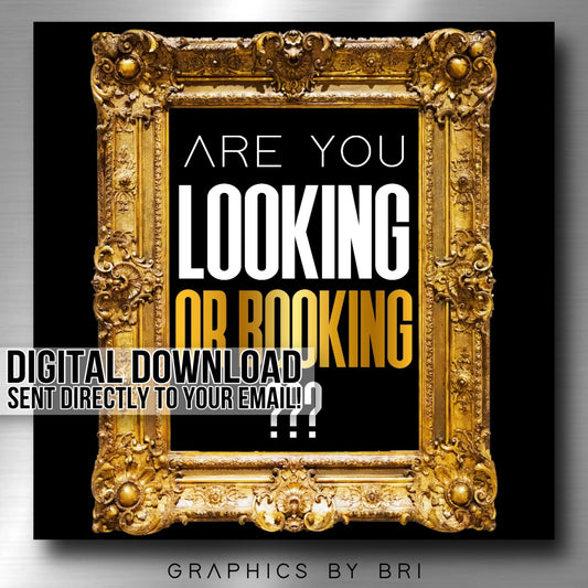 Looking or Booking Flyer (gold)